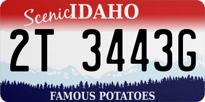 ID license plate 2T3443G