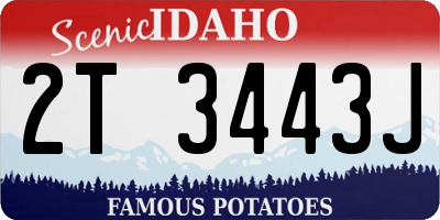 ID license plate 2T3443J