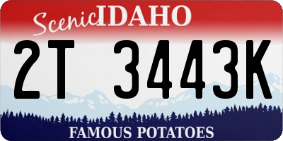 ID license plate 2T3443K