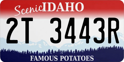 ID license plate 2T3443R