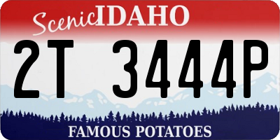 ID license plate 2T3444P