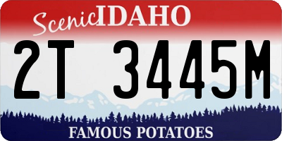 ID license plate 2T3445M