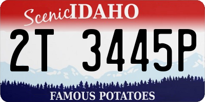 ID license plate 2T3445P