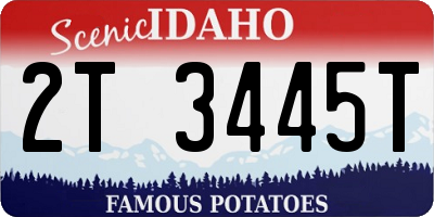 ID license plate 2T3445T
