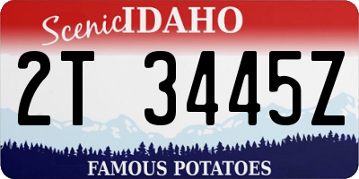 ID license plate 2T3445Z
