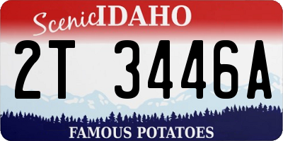 ID license plate 2T3446A
