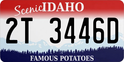 ID license plate 2T3446D