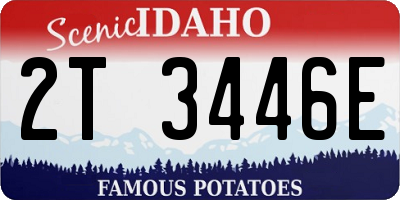 ID license plate 2T3446E