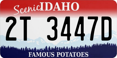 ID license plate 2T3447D