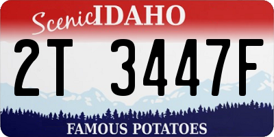 ID license plate 2T3447F