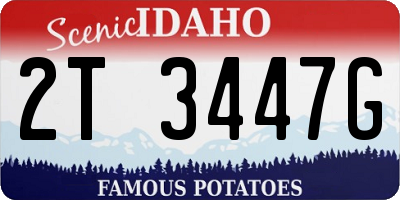 ID license plate 2T3447G