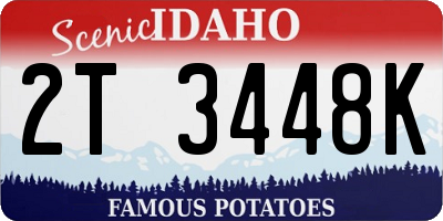 ID license plate 2T3448K