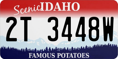 ID license plate 2T3448W