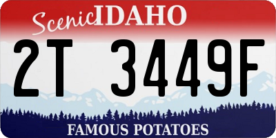 ID license plate 2T3449F