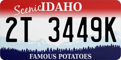 ID license plate 2T3449K