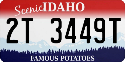 ID license plate 2T3449T