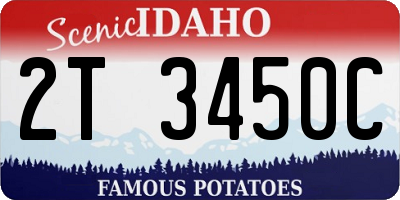 ID license plate 2T3450C