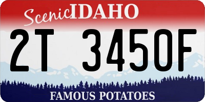 ID license plate 2T3450F
