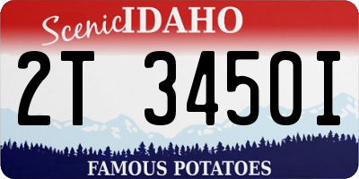 ID license plate 2T3450I