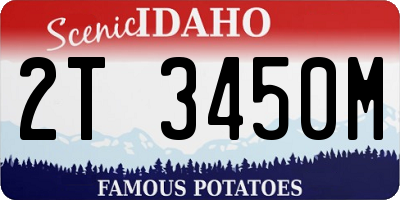 ID license plate 2T3450M