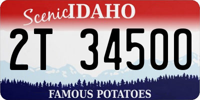 ID license plate 2T3450O