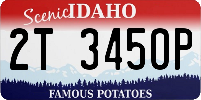 ID license plate 2T3450P