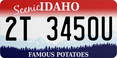 ID license plate 2T3450U
