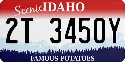 ID license plate 2T3450Y