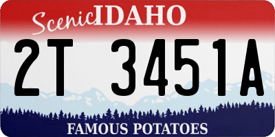 ID license plate 2T3451A