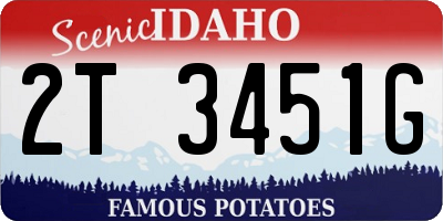 ID license plate 2T3451G