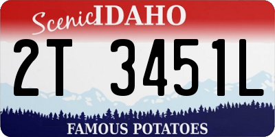 ID license plate 2T3451L