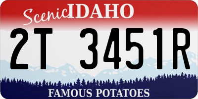 ID license plate 2T3451R