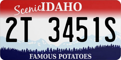 ID license plate 2T3451S