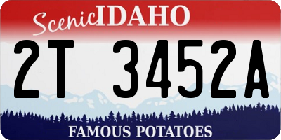 ID license plate 2T3452A