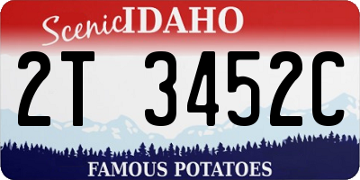 ID license plate 2T3452C