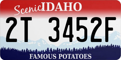 ID license plate 2T3452F