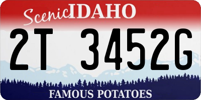 ID license plate 2T3452G