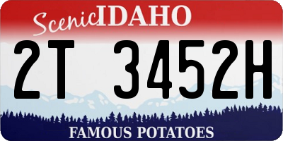 ID license plate 2T3452H