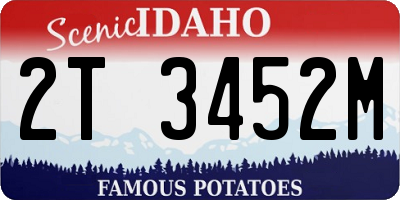 ID license plate 2T3452M