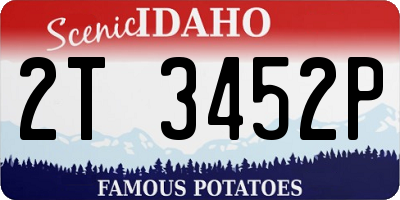 ID license plate 2T3452P