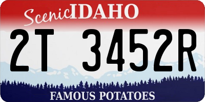 ID license plate 2T3452R