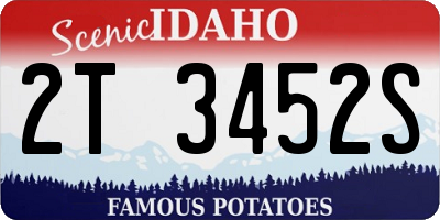 ID license plate 2T3452S
