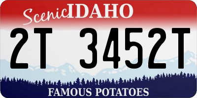 ID license plate 2T3452T