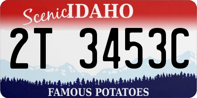 ID license plate 2T3453C