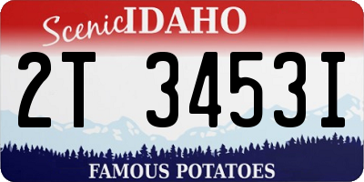 ID license plate 2T3453I