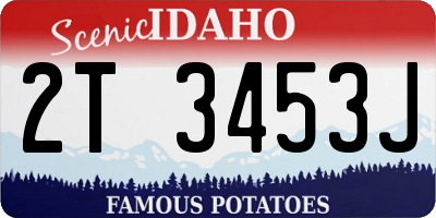 ID license plate 2T3453J