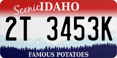 ID license plate 2T3453K