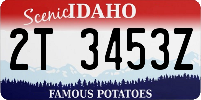 ID license plate 2T3453Z