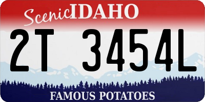 ID license plate 2T3454L