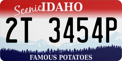 ID license plate 2T3454P